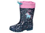 Gummistiefel LICO "Stiefel Powerlight W Blinky", Mädchen, Gr. 25, blau, Synthetik, Schuhe Gummistiefel