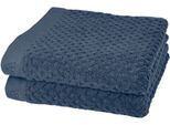 Handtücher ROSS "Harmony", blau (denim), B:50cm L:100cm, Frottier, Baumwolle, Handtücher, 100 % Baumwolle, Hoch Tief Struktur, viele Farben