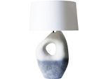 SALESFEVER Tischleuchte "Keramik", blau (blau, weiß), 1, H: 69cm, 1 Stk., Leuchten, mit handbemalter Keramik-Basis, Tischleuchte
