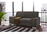 2-Sitzer DOMO COLLECTION "Anzio in kubischer Formensprache, flache Armlehnen, Breite 184cm", grau (dunkelgrau), B:184cm H:85cm T:93cm, Sofas, wahlweise mit Federkern