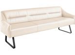 Essbank MUSTERRING "JustB SP500", weiß (bianco), B:262cm H:86cm T:70cm, Sitzbänke, Essbank, Metallkufe schwarz, verschiedene Farben, Breite 220 oder 250 cm