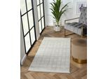 Teppich "My Wonder, LAGERRÄUMUNG", beige (creme, hellgrau, weiß), B:80cm H:10mm L:150cm, Polyester, MYFLAIR MÖBEL & ACCESSOIRES, Teppiche, Teppich, Kurzflor, Retro-Style, besonders weich durch Microfaser, mit Fransen