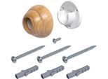 Wandträger LIEDECO "Thüringen", beige (natur), Ø:2,8cm, Gardinenstangenhalterungen, für Gardinenstangen Ø 28 mm