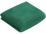 Badetuch VOSSEN "Calypso Feeling", grün (oasis), B:60cm L:110cm, Walkfrottee, Obermaterial: 100% Baumwolle, Handtücher, Badetuch, mit schmaler Bordüre, aus 100% hochwerter Baumwolle, Vegan, einfarbig