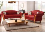 Polstergarnitur HOME AFFAIRE "Milano, bequem durch Federkern, Landhaus Stil, geschwungene Armlehnen", rot, H:83cm T:81cm, Sitzmöbel-Sets, 2-Sitzer und 3-Sitzer, Topseller