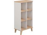 Standregal PAIDI "FIENE in Grau mit 6 offenen Fächern, 66x120x40cm", grau (kieselgrau, scandinavian wood), B:120cm H:66cm T:40cm, Regale, Standregal, stabiles und langlebiges Regal aus Holz, geprüfte Qualität