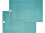 Hotelmatte DYCKHOFF "Nature", blau (ozean), H:3mm, Baumwolle, Badematten, Hotelmatte, 2 teilig