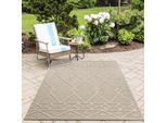 Outdoorteppich AYYILDIZ TEPPICHE "PATARA 4955", beige, B:200cm H:8mm L:290cm, Polypropylen, Teppiche, Outdoorteppich, Läufer / Pflegeleicht / Strapazierfähig / In- und Outdoor geeignet