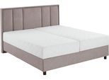 Boxbett "ARLA", beige (creme, grau), B:185cm L:213cm, ATLANTIC HOME COLLECTION, Komplettbetten, Boxspringbett, mit Taschen-Federkernmatratze und Bettkasten
