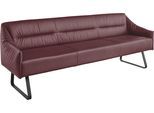 Essbank MUSTERRING "JustB SP500", rot (rosso), B:262cm H:86cm T:70cm, Sitzbänke, Essbank, Metallkufe schwarz, verschiedene Farben, Breite 220 oder 250 cm