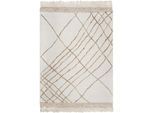 Teppich FLAIR RUGS "ASTERA Boucle-Effekt Hoch-Tief-Flor", beige (natur), B:200cm H:2mm L:300cm, Baumwolle, Kunstfaser, Wolle, Teppiche, Teppich, Teppich, Wohnzimmer, Schlafzimmer, Esszimmer