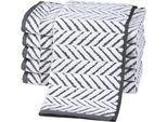 Gaestehandtuecher ROSS "Sensual 9002", schwarz-weiß (anthrazit, weiß), B:30cm L:50cm, Frottier, Obermaterial: 100% Baumwolle, Handtücher, im Zopfmusterstil