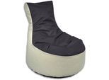 Sitzsack KINZLER "BICO", schwarz (anthrazit,natur), B:80cm H:90cm, Polyester, Sitzsäcke, Sitzsack, zweifarbig, mit Rückenlehne, Outdoor geeignet, Kinderzimmer