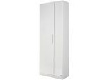 Garderobenschrank RAUCH "Garderobe Drehtürenschrank Kleiderschrank Schrank Mehrzweck MINOSA", weiß (alpinweiß, hochglanz weiß), B:69cm H:197cm T:41cm, Holzwerkstoff, Schränke, Garderobenschrank, Breite 69 cm mit ausziehbarer Kleiderstange MADE IN GERMANY