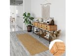 Teppich OTTO HOME "Bjarka", beige (natur), B:80cm H:10mm L:250cm, Jute, Teppiche, Teppich, meliert, 100% Jute, handgewebt, auch als Läufer & in rund erhältlich