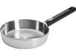 Bratpfanne WOLL "Logic Steel", silber (silberfarben, schwarz), H:5cm Ø:20cm, Pfannen, Bratpfanne, 5-Schicht-Aufbau