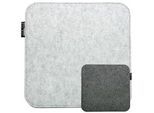 Dunedesign Stuhlkissen 35/35 cm Filz, Grau , Kunststoff , Quadratisch , 35x1x35 cm , Wohntextilien, Kissen, Sitzkissen