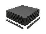 eyepower Bodenschutzmatte 63x63x2 cm, Schwarz, 8er Set , Kunststoff , Quadratisch , 63x63 cm , Teppiche & Böden, Bodenbeläge, Bodenzubehör, Bodenschutzmatten