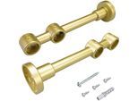 Doppelträger LIEDECO Gr. 1, gold (goldfarben, matt), L:17,5cm Ø:2cm, Gardinenstangenhalterungen, für Gardinenstangen Ø 20 mm