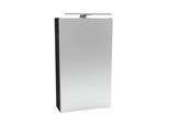 Spiegelschrank FACKELMANN "SBC", schwarz (anthrazit, dunkelgrau), B:40cm H:68cm T:15,3cm, Glas, Schränke, Spiegelschrank, für das Gästebad, Schalter und Steckdose, Breite 40cm, Anschlag links