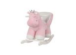 Kikkaboo Schaukeltier Hippo mit Sitz, Holzgriffe, Plüsch, Holzkufen, Rückenlehne rosa