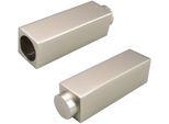 Gardinenstangen-Endstück LIEDECO "Next-one" Gr. 1, silber (chromfarben, matt), H:2cm L:7cm Ø:1,6cm, Gardinenstangenendstücke, Gardinenstangen-Endstück, für Gardinenstangen Ø 16 mm