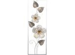 Wanddekoobjekt "Wanddekoration", silber, B:31cm H:90cm T:5cm, Metall, HOFMANN LIVING AND MORE, Wanddekoobjekte, Wanddekoobjekt, Blumenmotiv, aus Metall mit Rahmen