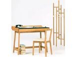 Schreibtisch WOODMAN "Brompton", braun (eichefarben), B:108cm H:80cm T:60cm, Tische, im skandinavian Design, Gestell aus massiver Eiche, FSC-zertifiziert