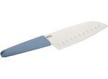 Santokumesser WOLL "Cutting Edge", blau, Klingenlänge 18cm, Edelstahl, Kunststoff, Kochmesser, aus deutschem Edelstahl gemäß DIN 1.4116