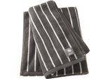 Badetuch MUSTERRING "Needlestripe", grau (anthrazit), B:70cm L:140cm, Jacquard, Baumwolle, Handtücher, Badetuch, hautschmeichelnd, super weich
