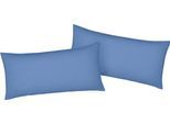 Kissenbezug BELLANA "Mako-Jersey-Exclusiv", blau (mittelblau), B:80cm L:40cm, Baumwolle, Obermaterial: 100% Baumwolle, Kissenbezüge, Kissenbezug, aus reiner Baumwolle