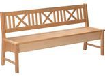 Truhenbank MASSIVLINE & MORE "Bodensee", braun (buche massiv lackiert, buche massiv lackiert), B:166cm H:87cm T:52cm, Holzwerkstoff, Sitzbänke, Breite 166 cm