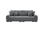 Carryhome Bigsofa, Dunkelgrau, Kunststoff, 3-Sitzer, Füllung: Hohlfaser, Schaumstoffflocken, 250x100x90 cm, Rücken echt, Wohnzimmer, Sofas & Couches, Sofas, Bigsofas