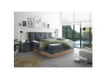 Livetastic Boxspringbett, Anthrazit, Kunststoff, Eiche, H2, 7,7-Zonen, Höhe ca. 17 cm, 180x200 cm, Bettkasten, gepolstertes Kopfteil, Federkernmatratze, Topper durchgehend, Schlafzimmer, Betten, Doppelbetten