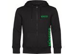 multifanshop Kapuzen Sweatshirt Jacke - Münster - Brust & Seite - Druck grün - Jacke