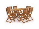vidaXL 7-tlg. Garten-Essgruppe Klappbar Massivholz Akazie