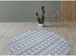 Teppich KAYOOM "Sunny 210", blau (hellblau), B:120cm H:8mm L:120cm, Polyester, Teppiche, Teppich, Besonders pflegeleicht. Im Innen- und Außenbereich verwendbar.