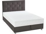 Boxbett "CELIA im hochwertiger Samtoptik", grau (anthrazit), B:122cm L:209cm, ATLANTIC HOME COLLECTION, Komplettbetten, mit Taschen-Federkernmatratze, Bettkasten und Strass-Steinen