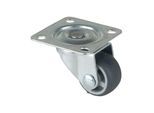 BS Rollen Lenkrolle F26, mit Platte, Durchmesser 25, B 13mm 15kg, Gummi (F26.026)
