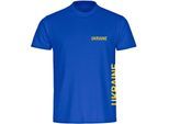 multifanshop Herren T-Shirt - Ukraine - Brust & Seite - Druck gelb - Männer