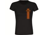multifanshop Damen T-Shirt - Holland - Streifen - Druck orange - Frauen