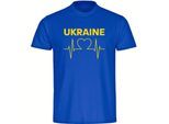 multifanshop Herren T-Shirt - Ukraine - Herzschlag - Druck gelb - Männer
