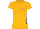 multifanshop Damen T-Shirt - Ukraine - Brust & Seite - Druck blau - Frauen