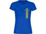 multifanshop Damen T-Shirt - Ukraine - Streifen - Druck gelb - Frauen