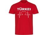 multifanshop Herren T-Shirt - Türkei - Herzschlag - Druck weiß - Männer