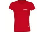multifanshop Damen T-Shirt - Österreich - Brust & Seite - Druck weiß - Frauen