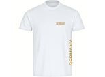 multifanshop Herren T-Shirt - Germany - Brust & Seite Gold - Druck gold metallic - Männer