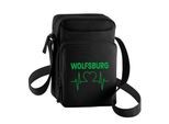 multifanshop Umhängetasche - Wolfsburg - Herzschlag - Druck grün - Tasche