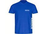 multifanshop Herren T-Shirt - Rostock - Brust & Seite - Druck weiß - Männer