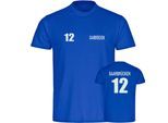 multifanshop Herren T-Shirt - Saarbrücken - Trikot Nummer 12 - Druck weiß - Männer